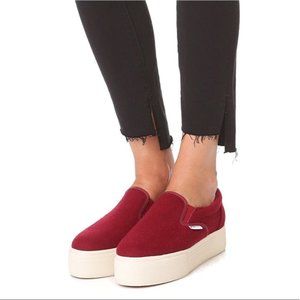 Superga Slip-On Platform Sneakers Polywool Maroon